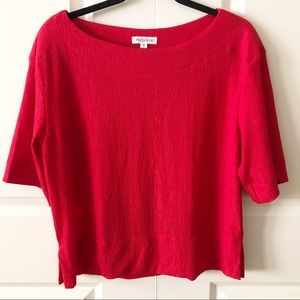 Prologue Textured Red Short Sleeve Top Size Medium